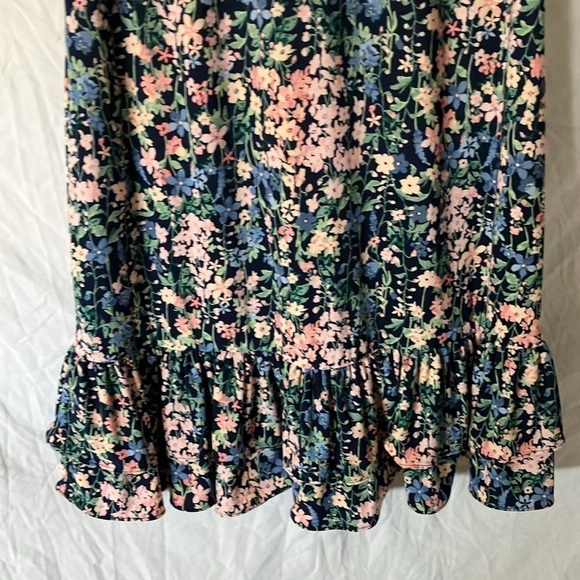 Tommy Hilfiger: Navy Blue/Pink Flower Dress- ruffles- 10 - Picture 9 of 16